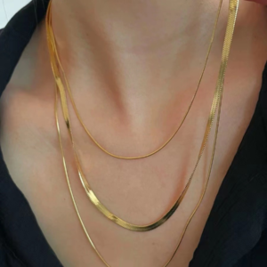 Layered Stainless Steel Necklace Set – Gold & Silver (Three Layers)