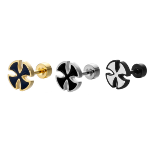 Simple Style Cross Stainless Steel Unisex Ear Stud