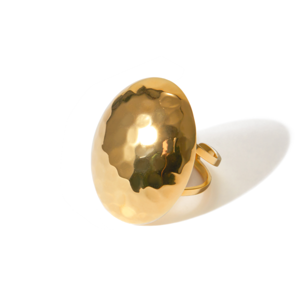 Pure Reflections Hammered Dome Open Ring in Gold Stainless Steel - Pure Reflections Store