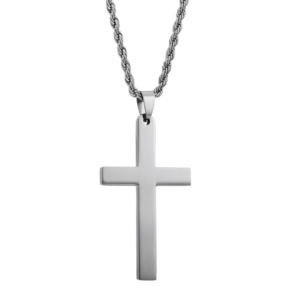 Stainless Steel Cross Pendant – Silver, Gold, Black (Pendant Only or with Silver Chain)
