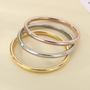 Trio Bangle Set – Gold, Silver & Rose Gold Stainless Steel