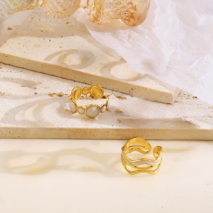 Geometric Open Ring in Silver Stainless Steel