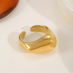 Irregular Bold Open Ring in Gold Stainless Steel