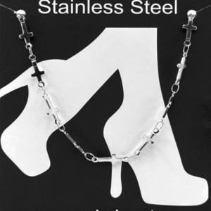 Stainless Steel Cross Link Chain Anklet (9.5" + 2.5" Extender)