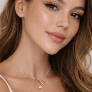 Stainless Steel Musical Note Pendant Necklace (Silver or Gold)